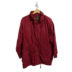 Vintage Nouveau Women's Jacket Rain Jacket/Windbreaker Red Cargo Size: XL